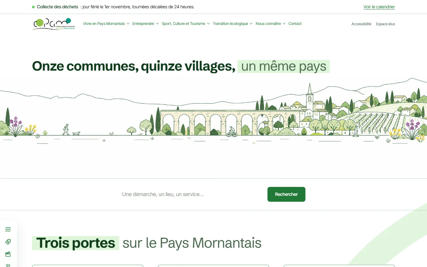 Haut de page de la refonte Copamo